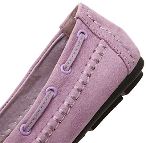 Buy Women's Casual Velvet Flat Loafers, Lilac Purple Suede Gold Pendant ...