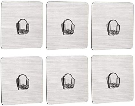 HOKIPO Magic Sticker Series Self Adhesive Hooks, Pack of 6 (Load ...