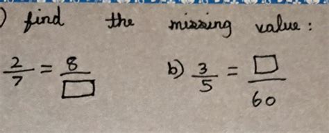 find the missing value - Brainly.in