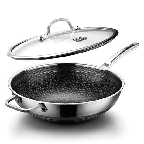 Dotcladwok Pan Hybrid 12 Inch Wok With Lid Pfoa Free | Desertcart INDIA