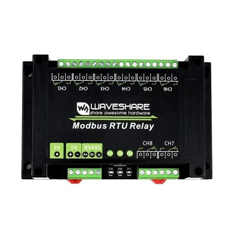 Waveshare Industrial Modbus RTU 8-Channel Relay Module RS485 Bus, Multi ...