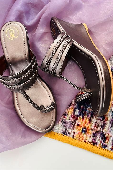 Metallic Grey Wedges – Wedding Party Wear – Preetkaur
