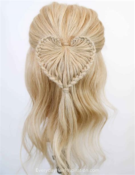 Braided Heart Half Up Hairstyle - Valentines Day Inspired Half Up Half ...