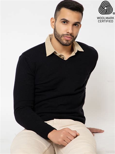 215 Solid Pullover I Wool I Woolmark Certified I Black – ARMISTO