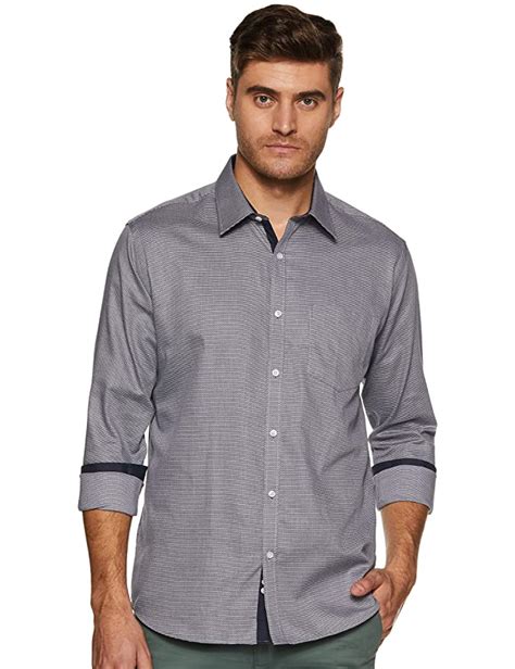 Park Avenue Men's Formal Shirt (8907663233429_PMSY09740-G5_Medium Grey ...