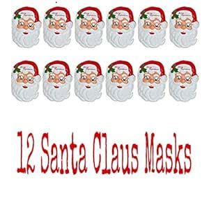 Crazycute® Cute Combo of 12 Santa Claus Masks | for Christmas Party ...