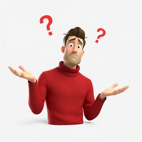 Man in confused pose 3d illustration | Premium AI-generated image
