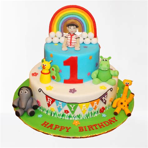 Rainbow Boy 1st Birthday Theme cake - Delivery Chennai, Order Rainbow ...