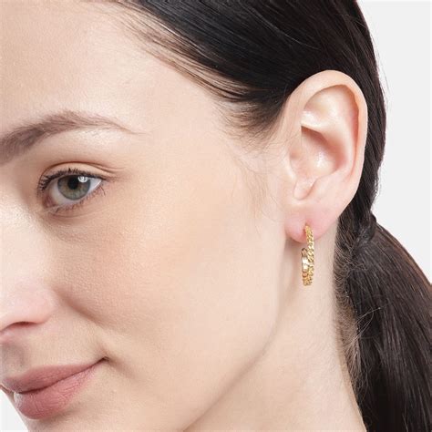 Golden Aura Gold-Plated 925 Sterling Silver Half Hoop Earrings – Zavya