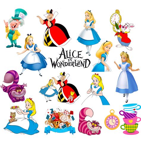 Alice in Wonderland Png Bundle, Alice in Wonderland Clipart Set, Alice ...