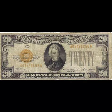 $20 1928 gold seal. Small Size Gold Certificates 2402 - Olevian ...