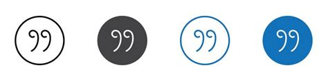 Quote icon flat editable icon mark set | Premium Vector