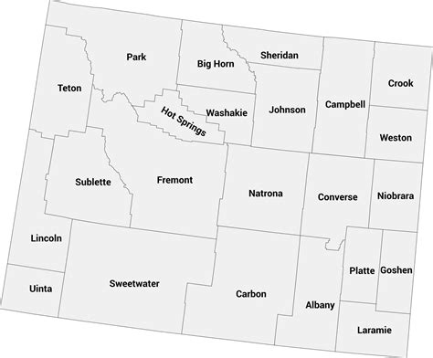 Wyoming County Maps - Free Download - WY Map of Counties