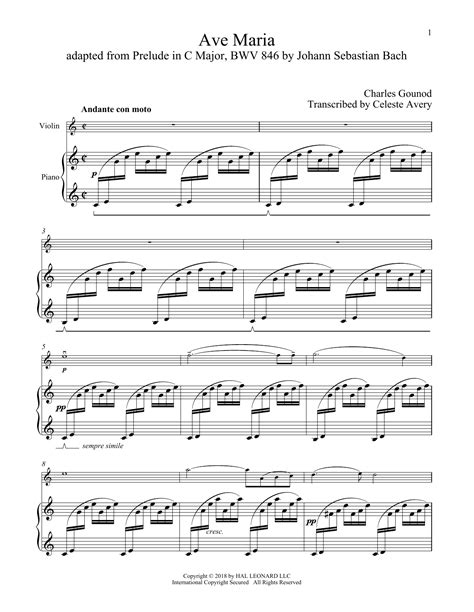 Ave Maria (Violin and Piano) - Print Sheet Music Now