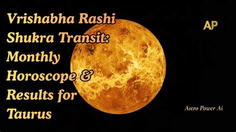 Vrishabha Rashi Shukra Transit: Monthly Horoscope & Results for Taurus ...