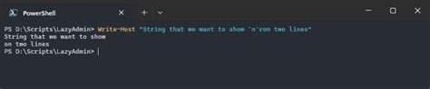 Image result for How to Do New Line in PowerShell Output