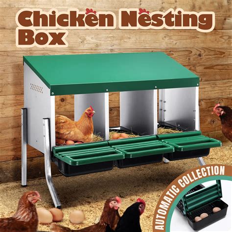 3 Hole Chicken Nesting Box Roll Away Hen Laying Boxes Chook Poultry Egg ...