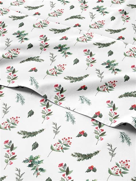 Amazon.com: Twin Christmas Mistletoe Sheet Set - Holiday Xmas Pattern ...
