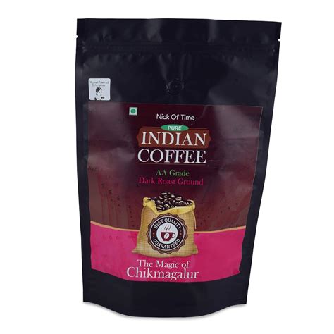 Nick Of Time Indian Coffee Ground | 100% Arabica AA Grade Dark Roast ...