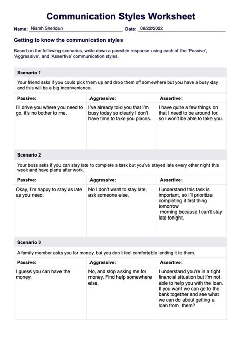 Communication Styles Worksheet 的图像结果