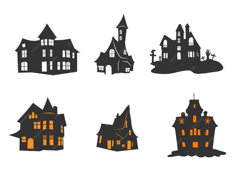 Premium Vector | Halloween haunted house silhouette halloween house ...