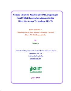Genetic Diversity Analysis and QTL Mapping in Pearl Millet (Pennisetum ...