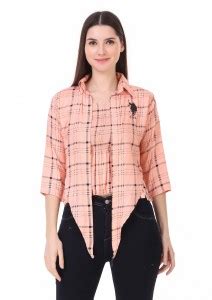 Angreji Girl Casual Checkered Women Pink Top - Buy Angreji Girl Casual ...