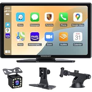 Wonsidary Wireless Portable 9" CarPlay Screen, Compatible with Apple ...