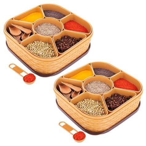 Buy Primelife Plastic 7 IN 1 Elegant Masala Multipurpose Masala Rangoli ...