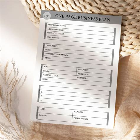 One Page Business Plan 的图像结果
