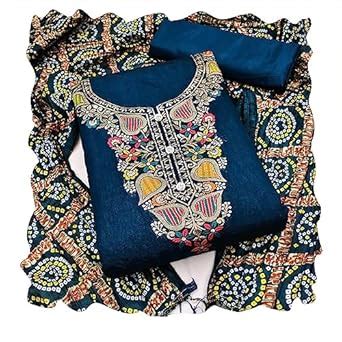 Buy Maroosh Women'S Teal Blue Unstitched Designer Weaving And Fancy ...