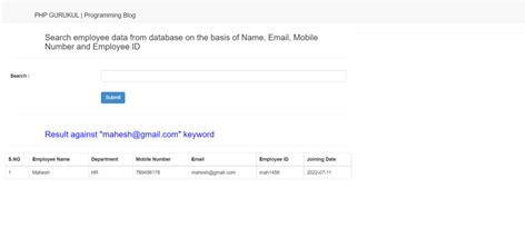 Image result for How to Write a Search Page and Fetch Data From Database Using PHP
