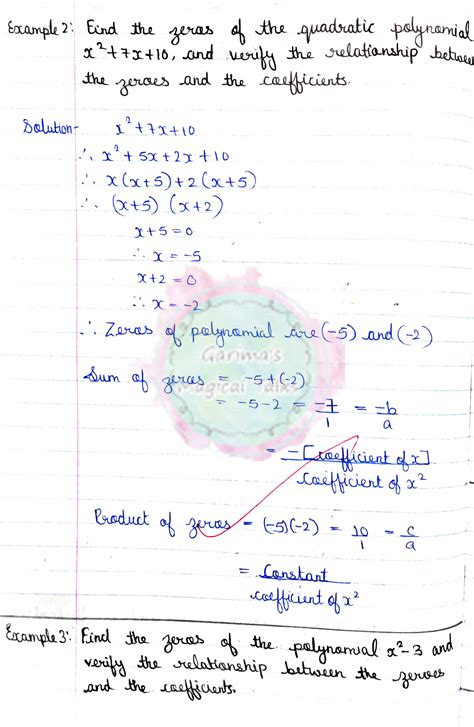 Examples Polynomials - 10th handwritten notes contain full syllabus ...