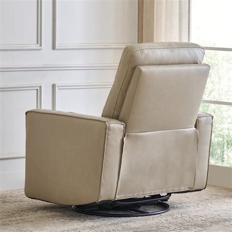 Buy Hamburg Half Leather 1-Seater Swivel Rocking Recliner - Beige from ...