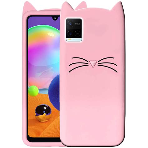 WAVECHOICE Vivo Y21 Rose Gold Cat Back Cover for Girls | Cute Cat ...