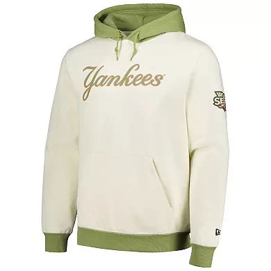 Men's New Era Cream/Green New York Yankees Color Pop Pullover Hoodie