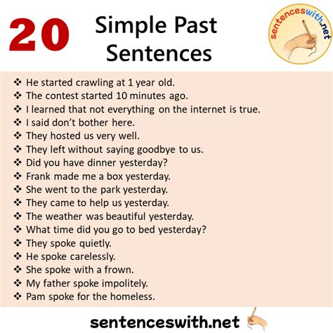 Past Tense Examples Sentences 的图像结果
