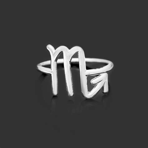 Astrological Symbol SCORPIO Silver Ring, Healing Birthday Gift For Sis ...