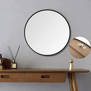 Buy The arts box 18 Inch Black Round Wall Mirror with Metal Frame ...
