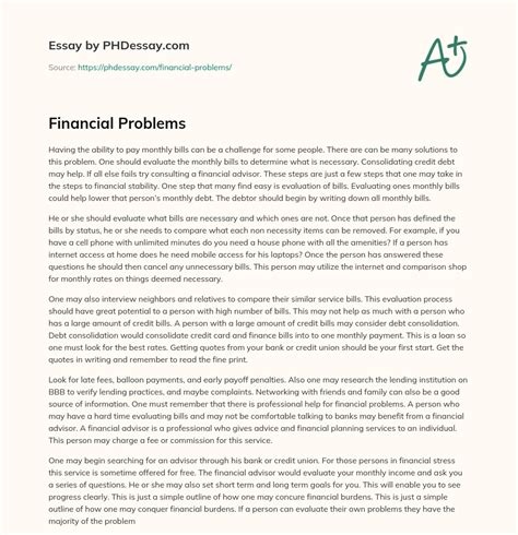Image result for Examples of Financial Problems