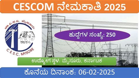 CESCOM ನೇಮಕಾತಿ 2025 – 250 ಅಪ್ರೆಂಟಿಸ್ ಹುದ್ದೆಗಳಿಗೆ ಆನ್ಲೈನ್ ಅರ್ಜಿ – ದಾರಿದೀಪ