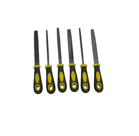 JB 6Pcs 150mm Engineer Metal File Set, Soft Grip Assorted Needle File ...