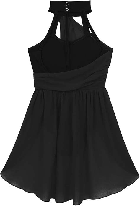 Buy FEESHOW Girls Mock-Neck Cutout Back Lyrical Dance Dress Costumes ...