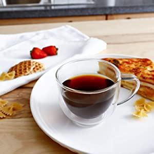 Buy Baskety Glass Coffee Mugs - 200ml Double Walled Insulated Mug with ...