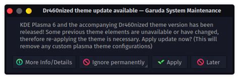 Dr460nized Plasma 6 migration (Deprecated 2025-01-01) | Garuda Linux wiki