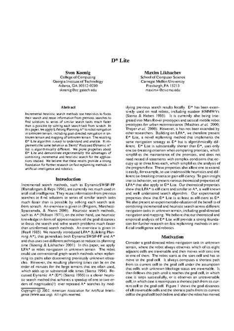 Aaai02b - Chem - D* Lite Sven Koenig College of Computing Georgia ...
