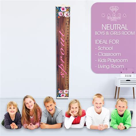 Buy Growth Chart for Kids (25cm x 183cm) – Modern Brown Wood Canvas ...