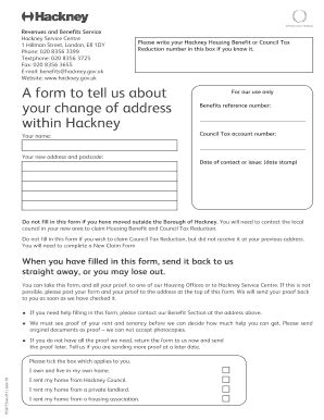 Fillable Online hackney gov Change of address form (PDF) - Hackney ...