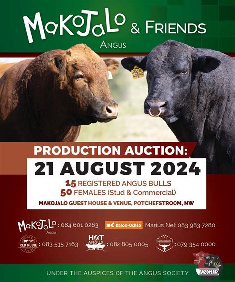 Makojalo & Friends Auction, Makojalo Op-stal, Potchefstroom, 21 August ...