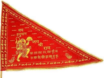 b4u creation Hanuman jhande/Bajrangbali Flag Triangle Outdoor Flag Flag ...